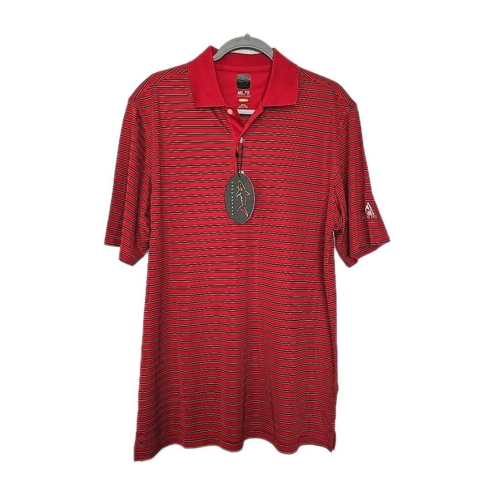 greg norman ml75 microlux Medium Polo Shirt Red Plumas Pines Course
